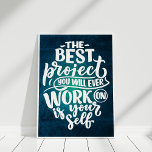 "Work on Yourself" Retro  Inspirational Quote Poster<br><div class="desc">Elevate your space with the "Work on Yourself" Retro Inspirational Quote Poster. Featuring the full motivational message, "The Best Project you will ever work on is yourself, " this design blends retro aesthetics with uplifting inspiration. Perfect for any room where self-improvement and positivity are key, this poster serves as a...</div>