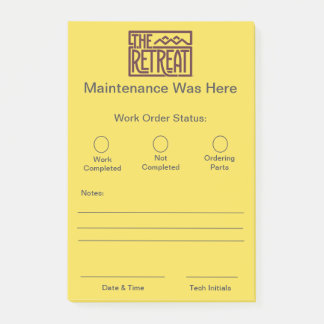 Work Order Slips Post-it Notes