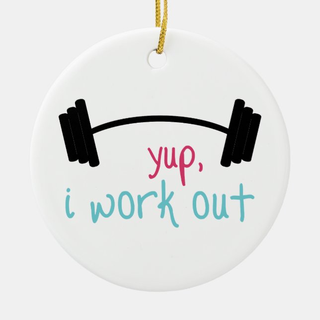 Work Out Ceramic Ornament (Front)