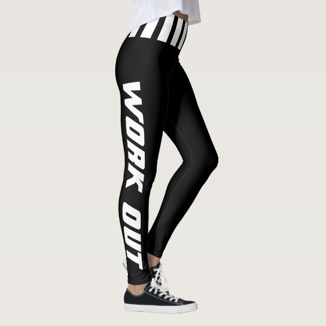 Work Out Fitness in Black and White - DIY Colour Leggings (Right)