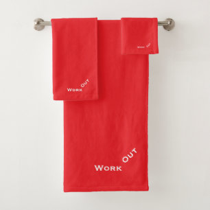 Work Out Logo Red Bath Towel Set