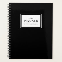Work Planner Custom Black Weekly Monthly Organizer