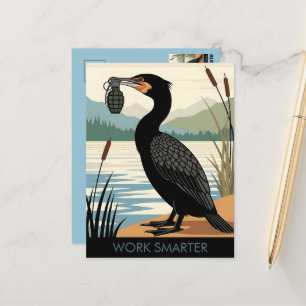 Work Smarter Motivational Quote Funny Postcard