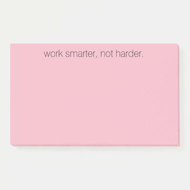 Work smarter not harder notes sticky pad notes (Front)