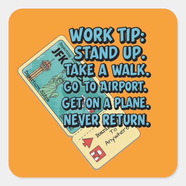 Work Tip Square Sticker (Front)