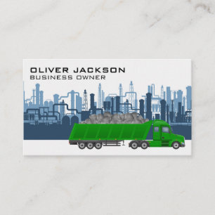 Work Truck Hauling Material   Industrial Buildings Business Card