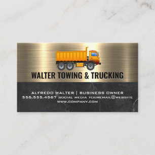Work Truck   Metallic Gold Marble Business Card