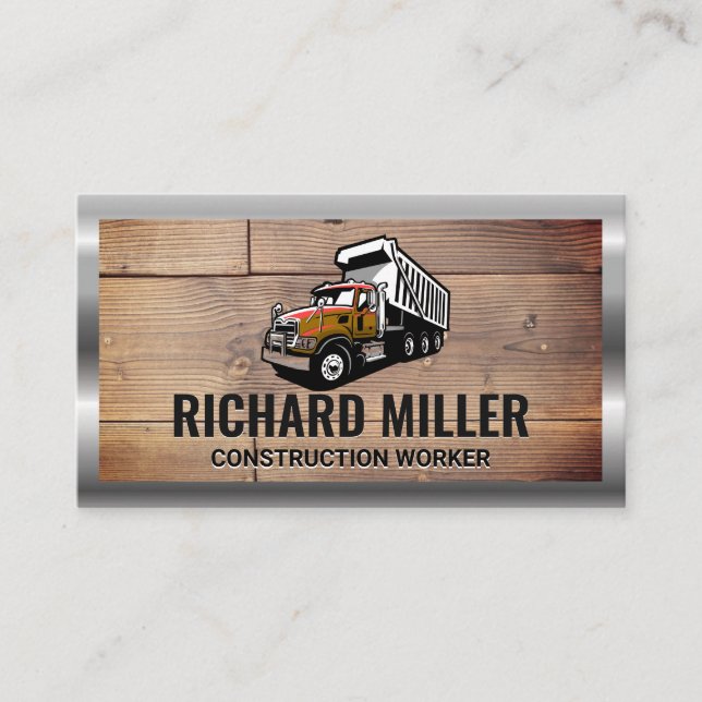 Work Truck | Wooden Boards Business Card (Front)