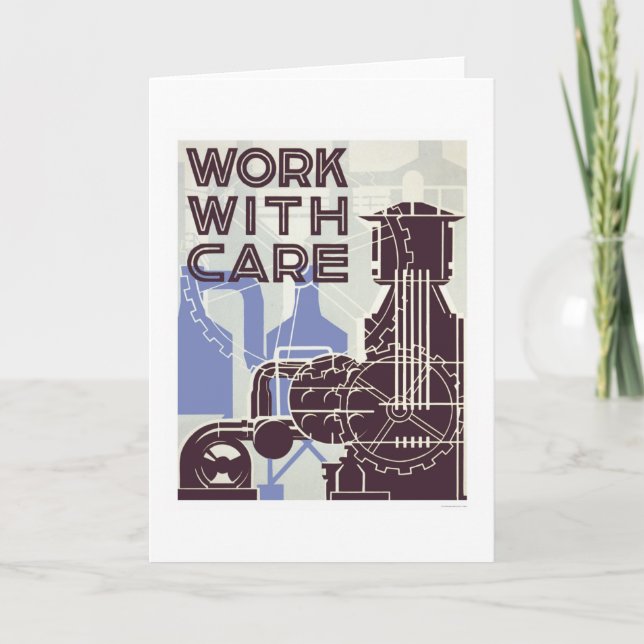 Work With Care 1937 WPA Card (Front)