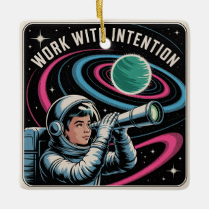 Work With Intention Ceramic Ornament
