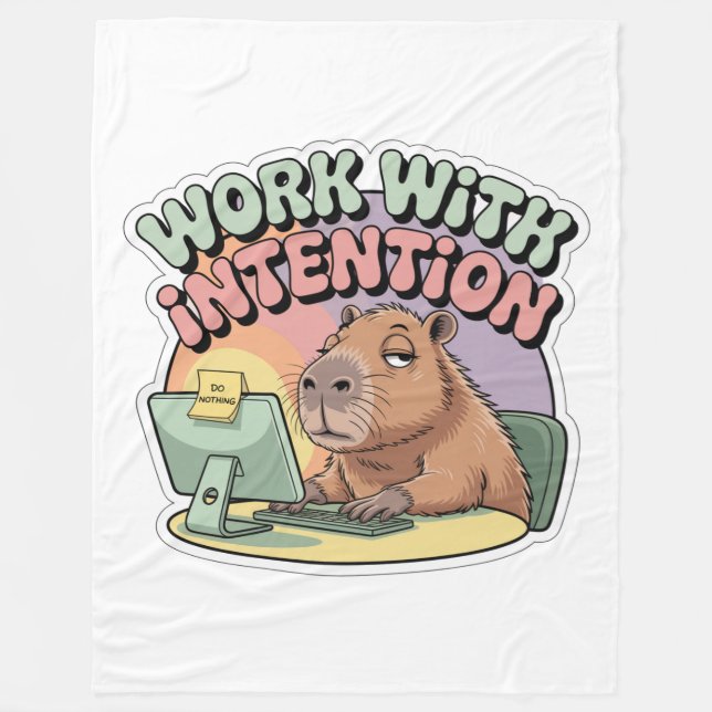 Work With Intention Fleece Blanket (Front)