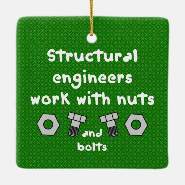 Work With Nuts Ceramic Ornament (Back)