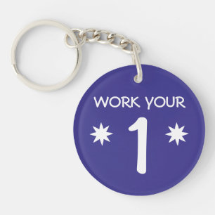 "WORK YOUR 1" Numerology Key Chain (Choose colour)