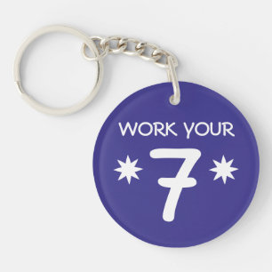 "WORK YOUR 7" Numerology Key Chain (Choose colour)