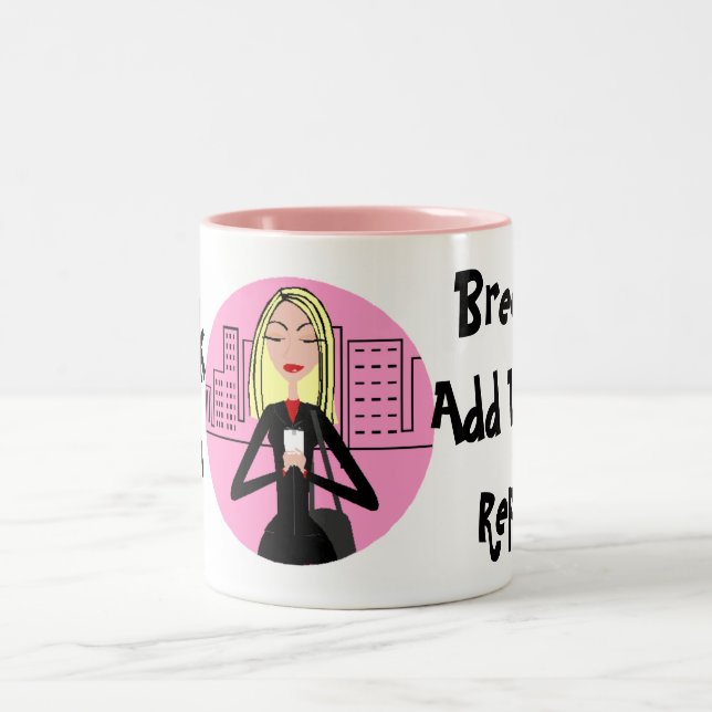 Work Zen: Breathe, Add Vodka, Repeat Two-Tone Coffee Mug (Center)