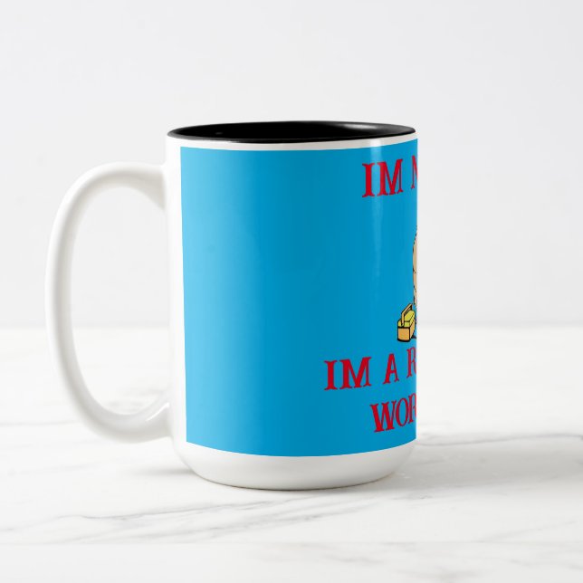 Workaholic  Two-Tone coffee mug (Left)