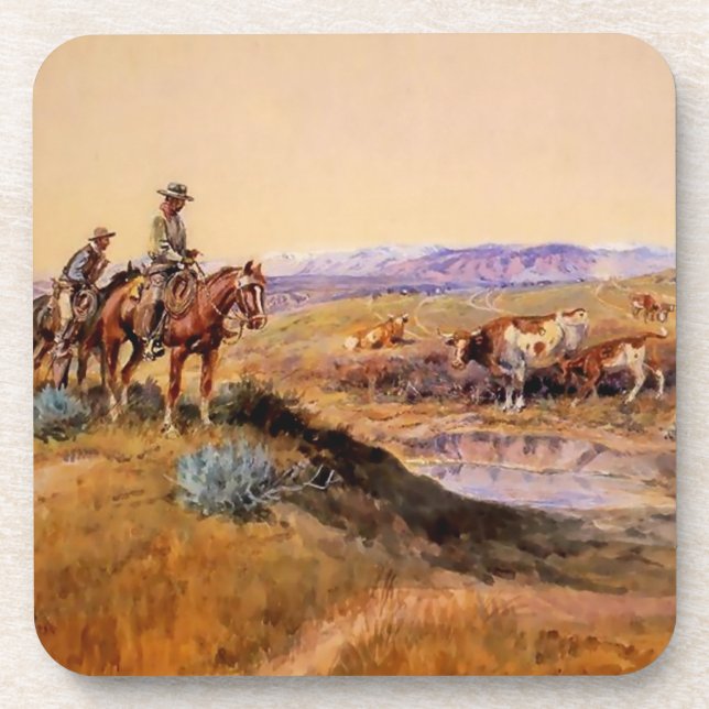 “Worked Over” Western Art by Charles M Russell Coaster (Front)