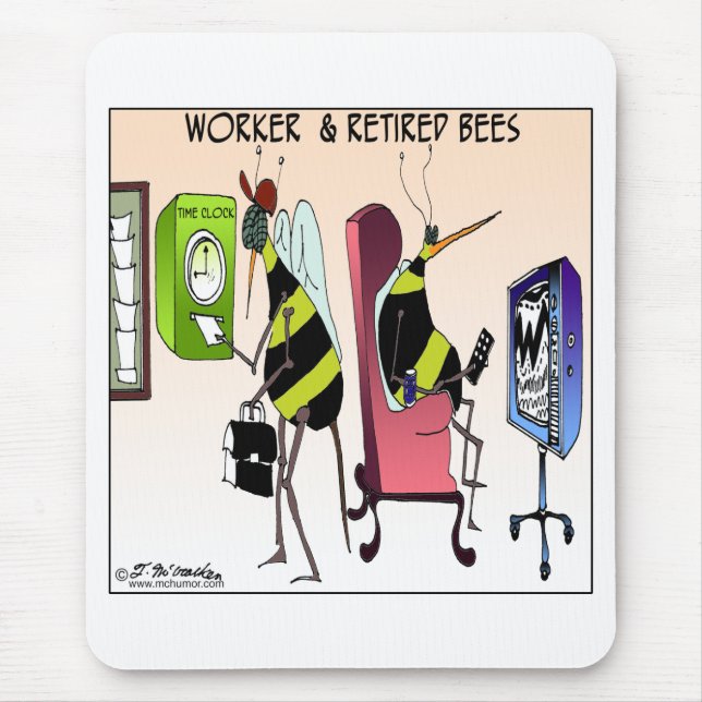 Worker and Retired Bee Mouse Pad (Front)