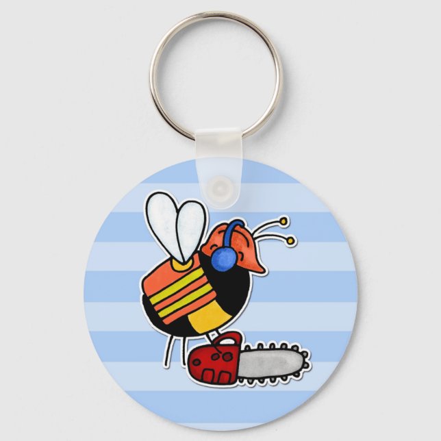 worker bee - lumberjack keychain (Front)