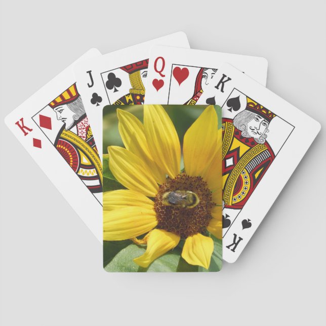 Worker Bee on Sunflower Playing Cards (Back)