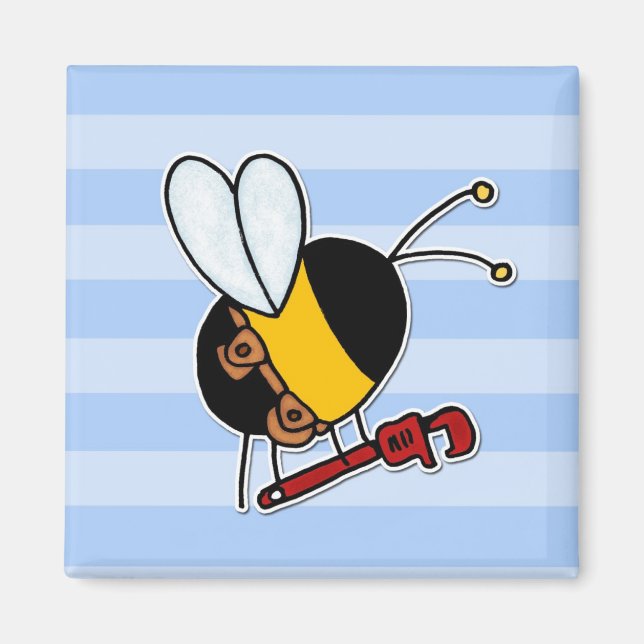 worker bee - plumber magnet (Front)