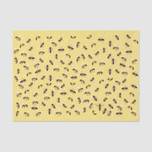 Worker Bees and Queen Apiary Wrap and Decoupage Tissue Paper (Front)