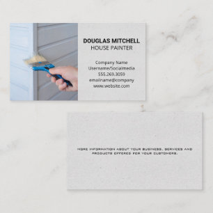 Worker Painting House Siding Business Card