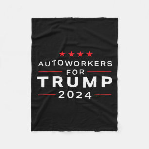 Workers For Trump 2024 - Trump Union Design Fleece Blanket