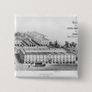 Workers' housing estate 2 inch square button