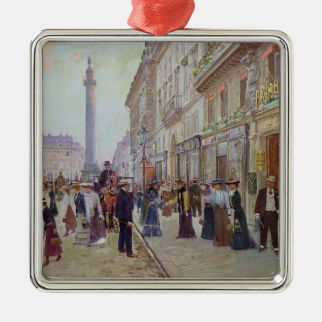 Workers leaving the Maison Paquin Metal Ornament (Front)