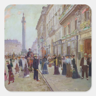 Workers leaving the Maison Paquin Square Sticker