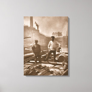 Workers on the 'Silent Highway', from 'Street Life Canvas Print