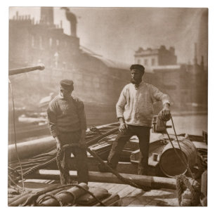 Workers on the 'Silent Highway', from 'Street Life Tile