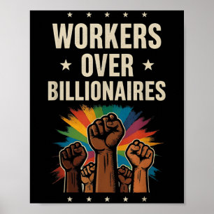 Workers Over Billionaires Protest Labor Day Poster