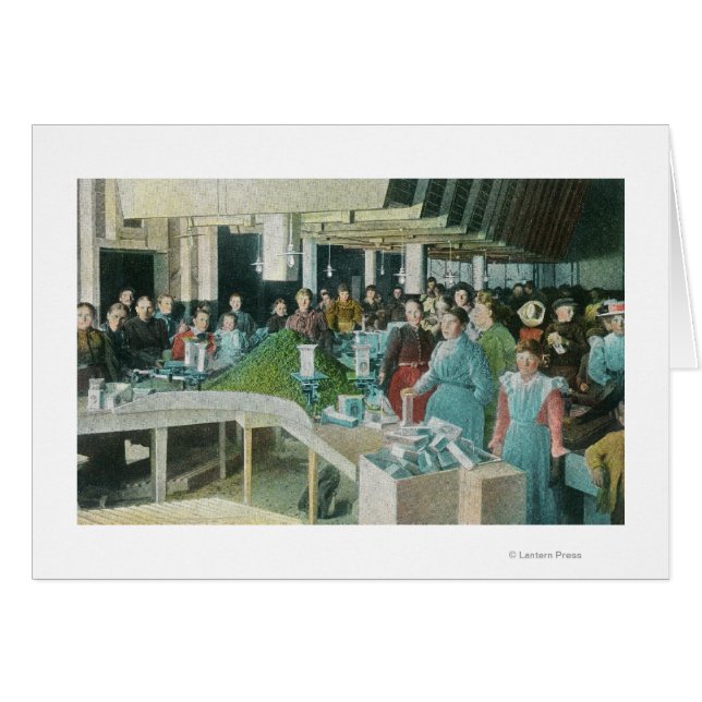 Workers Packing Seeded Raisins at Plant (Front Horizontal)