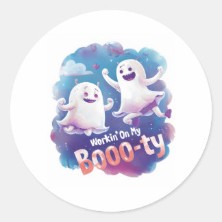 Workin' On My Booo-ty Classic Round Sticker