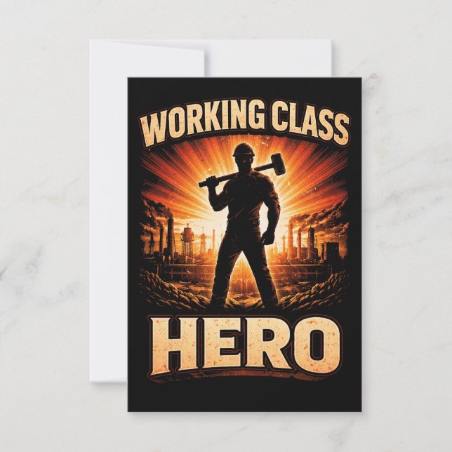 Working Class Hero Thank You Card (Front)