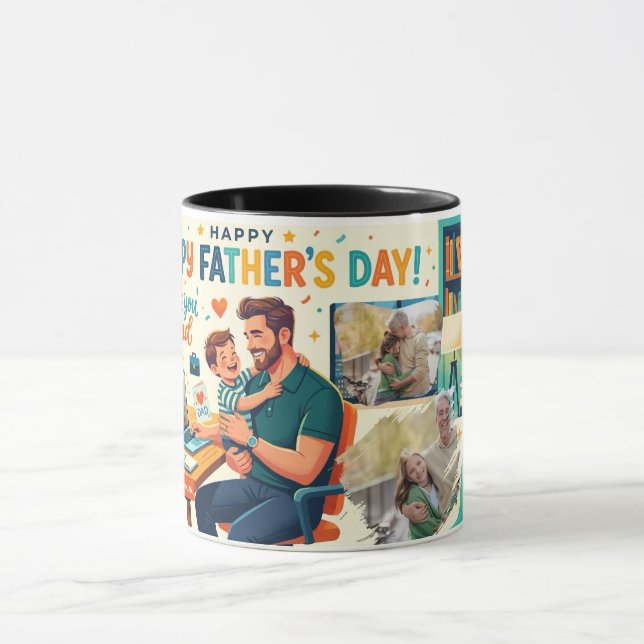 WORKING FATHER MODERN DESIGNED CUSTOM PHOTO-TEXT MUG (Center)