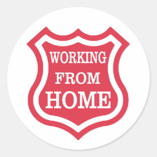 Working From Home Classic Round Sticker