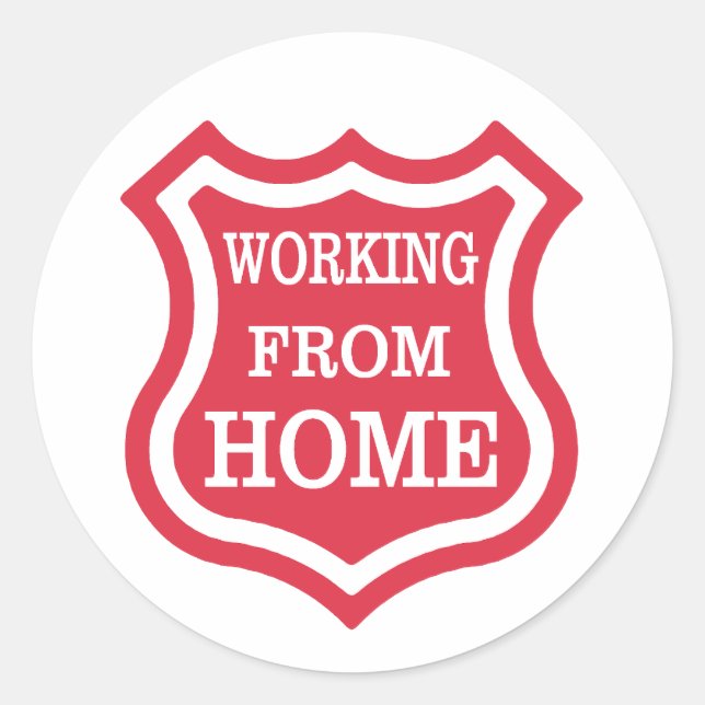 Working From Home Classic Round Sticker (Front)