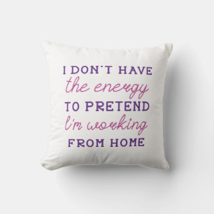Working From Home Throw Pillow