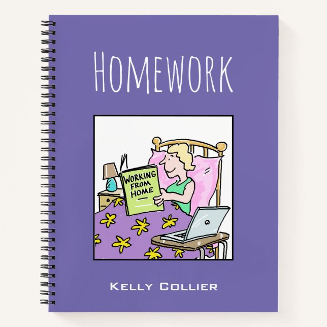 Working from home, with Owner Name Notebook (Front)