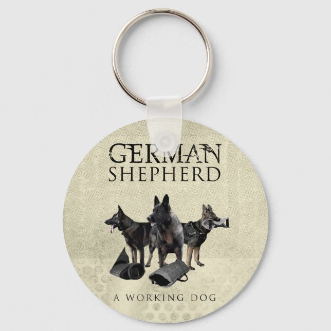Working German Shepherd Dog  - GSD Keychain (Front)