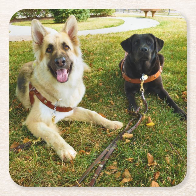 Working girls square paper coaster (Front)