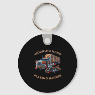 Working Hard Big Rig - Play so Hard Keychain