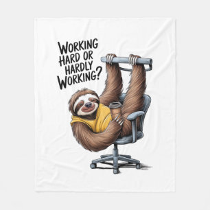 Working Hard or Hardly Working Sloth Fleece Blanket