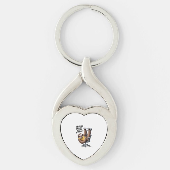 Working Hard or Hardly Working Sloth Keychain (Front)