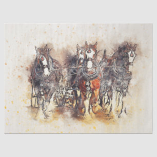 Working Horses Western Decoupage Art Tissue Paper