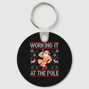 Working It At The Le Funny Santa Dancing Ugly Chri Keychain
