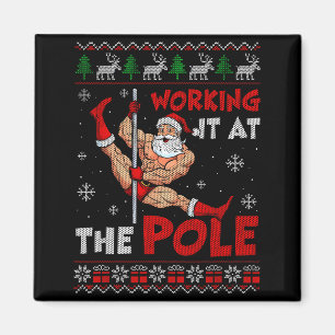 Working It At The Le Funny Santa Dancing Ugly Chri Magnet